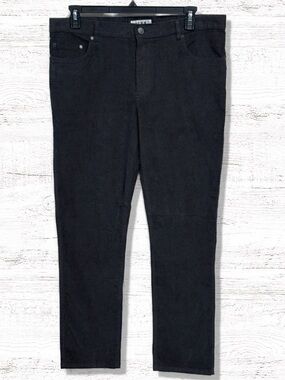 ROWM Mens Dark Gray Corduroy Straight Leg Pants Size 38x32